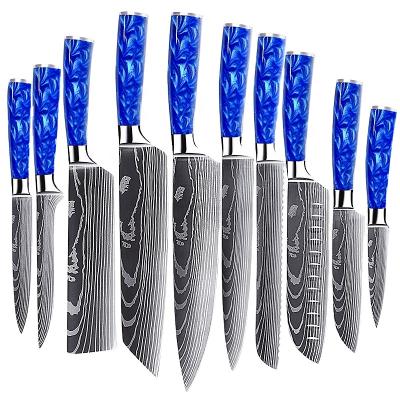 China New Damascus Grit Disposable Laser Grain Western Style Chef Knife Cooking Chef Sande Knife Kitchen Combination Set Universal Knife for sale