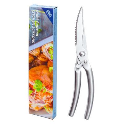 China New Hollow 430Stainless Handle Stainless Steel Chicken Bone Steel Scissors Strong Rebound Kitchen Scissors Household Food Tool Universal Scissors for sale