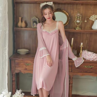 China QUICK DRY lace two piece pajamas set style ladies soft nightgown women homewear for sale