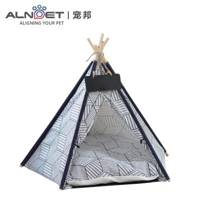 China Sustainable Wooden Pet Teepee Tent Cave Bed For Cats for sale