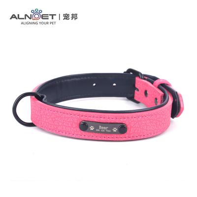 China Lights 2020 Pet Accessories Dog Collars Rolled Leather Soft for sale