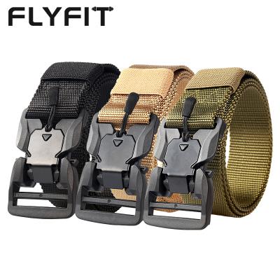 China Wholesale Custom Magnetic Army Magnetic Belt Police War Buckle Quick Release FLYFIT Tactical Military Belt for sale