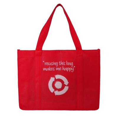 China Security Hot Sale Customized Logo Printed Shopping Loop Tote High Quality Handled Non Woven PP Fabric Bag for sale