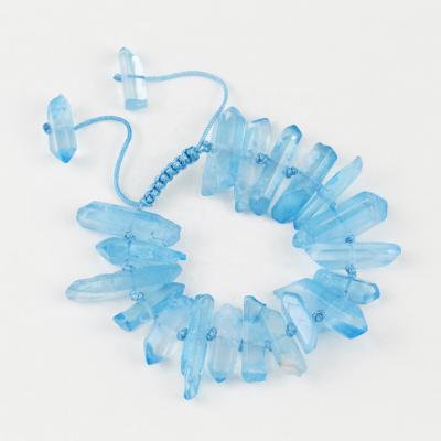 China Fashionable Exclusive BD-E112 Irregular Quartz Bracelet Staggering Quartz Lucky Blue Knot Adjustable Bracelet for sale