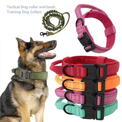 China Quick Release Tactical Dog Collar With Adjustable Handle Durable Nylon Collar Customization Dog Outdoor Tactical Dog Training Collar for sale