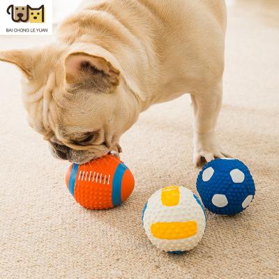 China Quick Release Latex Dog Toys Small Teeth Grinding Rugby Dog Teddy Training Pet Supplies Voice Rubbery Dog Toys for sale