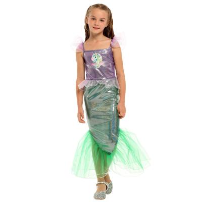 China Polyester Summer Kids Children Birthday Halloween Clothes Hot Selling Mermaid Costume High Fancy Dress for sale