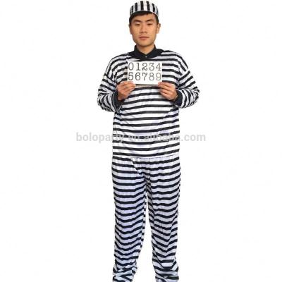 China Party Cosplay Black and White Stripes Prisoners Party New Style Fancy Men's Cosplay Costume for sale