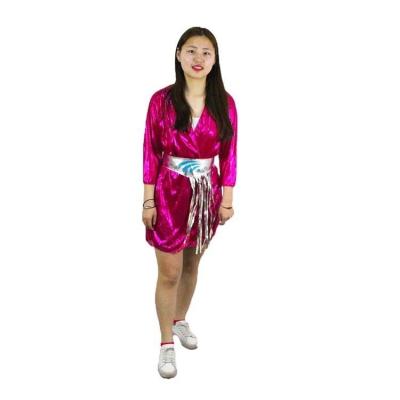 China Custom Made Sexy Pink Dress Girls Carnival Halloween Polyester Adult Party Sparkling Costume for sale