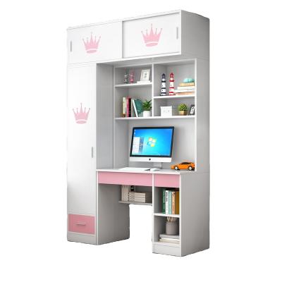 China Modern Computer Desk With Wardrobe Dresser Office Shelf Combination for sale