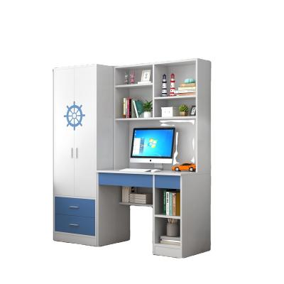 China Modern Simple Modern Wardrobe Bookcase Built-in Combination Cabinet Computer Learning Nordic Desk for sale