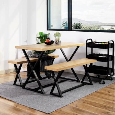 China Modern Hot selling modern dining room furniture MDF dining table set and 2 bench for sale