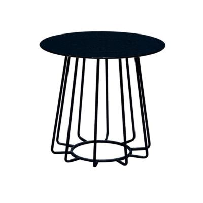 China Modern Modern Wooden Iron Wire Mesh Cafe Furniture Living Room Side End Tables for sale