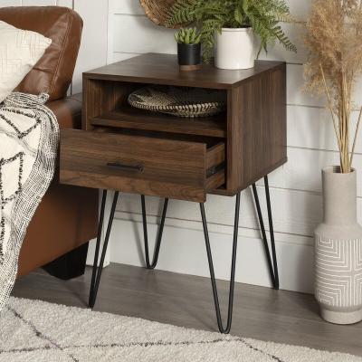 China Modern Living Room Furniture Industrial MDF Material Coffee Storage Tea End Table With Drawers for sale