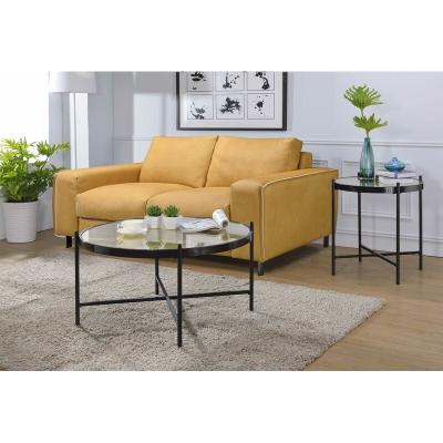 China Modern Double Layer Hot Selling MDF Tops Metal Leg Living Room Sofa Side Tea Nesting Coffee End Table Sets for sale