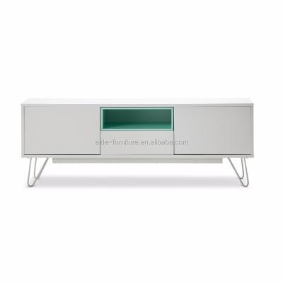 China Easy Installation Contemporary New Arrival TV Stand White Metal Leg TV Unit for sale