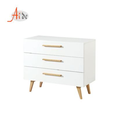 China Modern Wooden White Furniture Storage Cabinet 3 Chest For Bedroom for sale