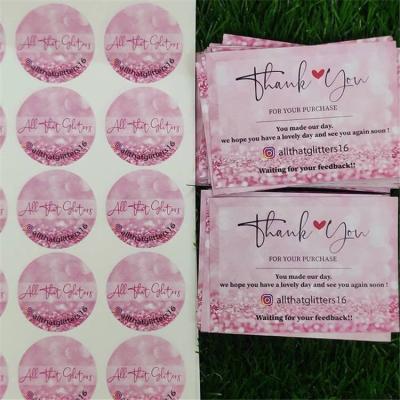 China Artificial Beauty Business Paper Card Printing Light Pink Thank You Cards Custom Made With Own Logo for sale