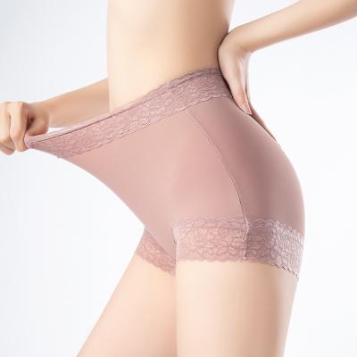 China Breathable body ice silk without breathable panties women's pungent lace mid-waist sexy light briefs women's panties trace for sale