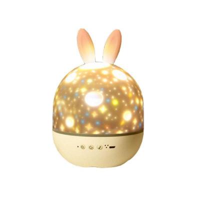 China New-designed rechargeable remote control version starry sky projection lamp led romantic dreamy rotating cute rabbit night light for sale