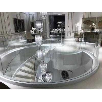 China Contemporary Mall Stairs Balustrades Column Stainless Steel Manufacturer Balcony Railing Engineering Bridge Glass Customization for sale