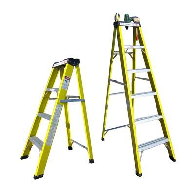 China Single Sided Portable Folding Ladders Fiberglass Folding Step Ladder For Electricians Workstation for sale