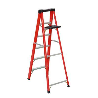 China Folding Ladders Factory Direct Sale Price Fiberglass Step Ladder With Shelf for sale