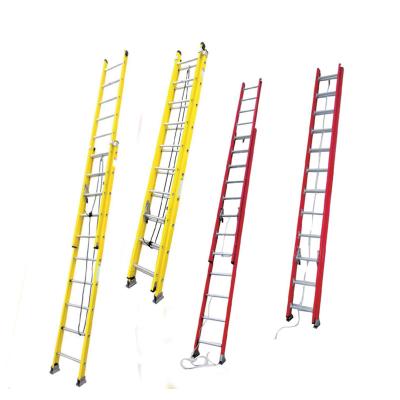 China Retractable Insulation Ladders 40 FT/40 Foot/24 FT/24 Foot Fiberglass Insulation Ladder For 3 Section Triple Extension for sale