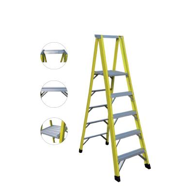 China Folding Ladders Good Quality TYPE AI 10 ft Fiberglass Platform Ladder with 300 Pounds Load Capacity for sale