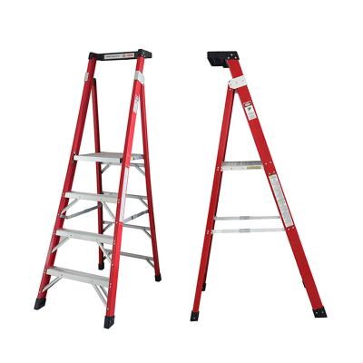 China Folding Ladders Fiberglass Folding Professional Ladder With Wide Step For Garden / Electrician for sale