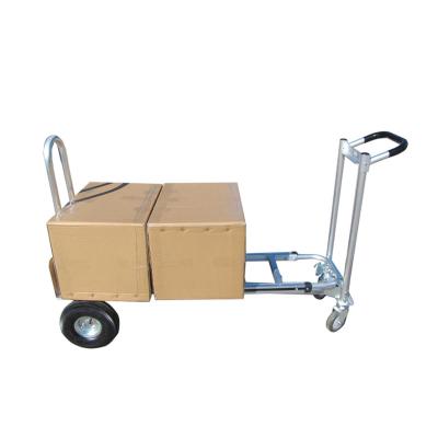 China Heavy Duty Aluminum Transoprt Convertible Hand Trolley Rustproof Foldable Wide Trolley for sale