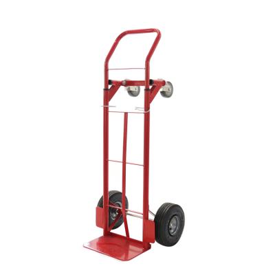 China Heavy Duty Steel Aluminum Pneumatic Tools Double Hand Truck Capacity 600 Pounds For Home Garage Warehouse for sale