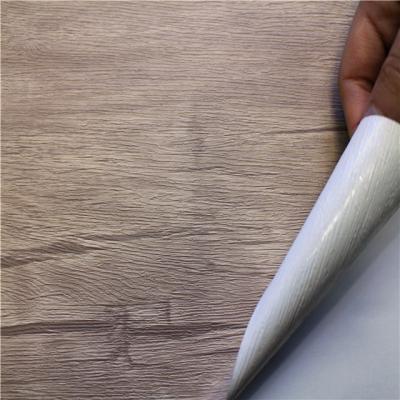 China Waterproof Embossed Adhesive Backed Plastic Film PVC Wood Grain Adhesive Film for sale