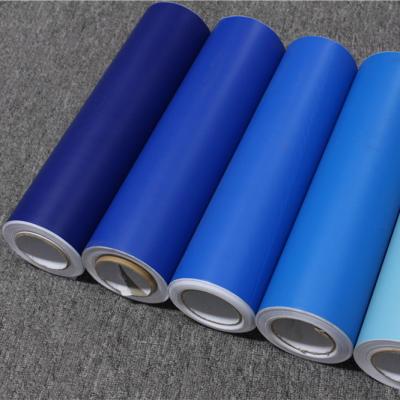 China Blue Waterproof Furniture Self Adhesive Vinyl Film Glossy Finish 3-5 Years Durability for sale