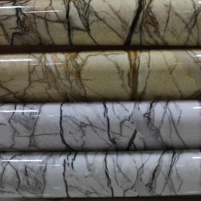 China Glossy Marble Pvc Film Marble Pvc Foil  For Glamorous Furniture And Wall Coverings for sale