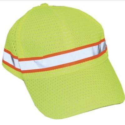 China 2022 Character Hygiene Wholesale Hot Selling Fluorescent Green Workers Wear Reflective Baseball Cap for sale