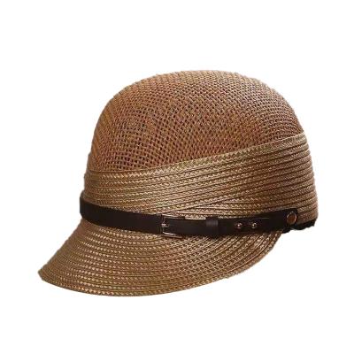 China Casual Bowknot Straw Sun Hat Striped Straw Sun Visor Cap Baseball Equestrian Outdoor Hat Travel Summer Hat for sale