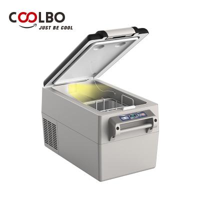 China Free Sample 32l DC/AC Aluminum Portable Rechargeable Compressor Car Mini Fridge Freezer For Trailer Camping for sale