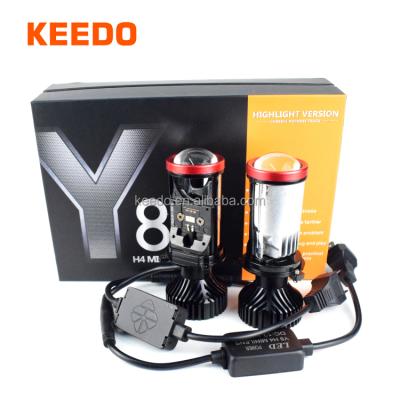 China Brand New Mini Fan Car Headlight DC9-32V 6000k 75w 15000 lumens LED h4 Lens Projector Headlight Bulb for sale