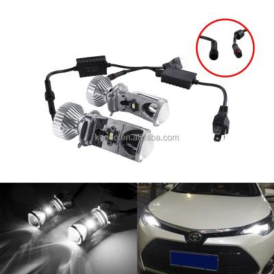 China KEEDO Auto Lighting System Fanless Y6 Car Led Headlight Bulb Bi H4 Mini Projector Hi Low Beam Led Lens for sale