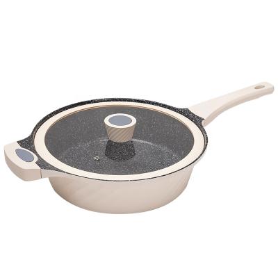 China New Style Traditional Non Stick Pan With Induction Bottom Cooking Pot Cookware Sets Frying Pan Cast Iron PP Aluminum Plastic Customized Service for sale