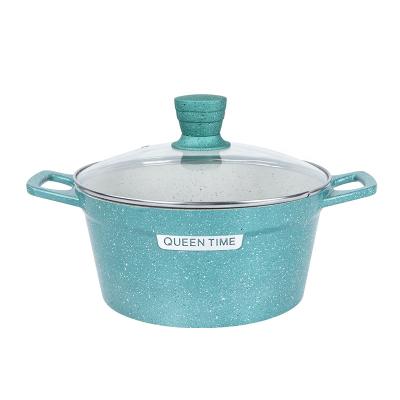 China Sustainable Wholesale Outlet Die Casserole 20cm Soup Pot For Kitchen Non Stick Cookware With Lid Cast Aluminum Soup Pots And Stock Pots Double Ears for sale