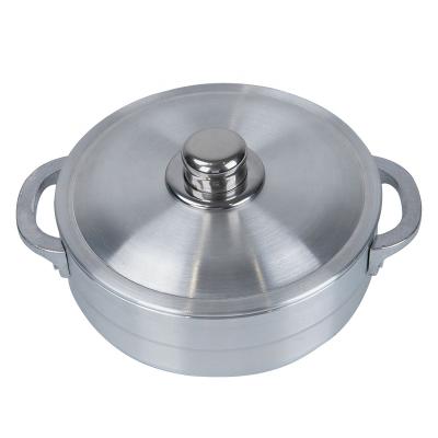 China Stock Cheap Soup Pot Pan Aluminum Sanding Finished Cooking Sustainable Steel 24cm Pot Set For Kitchen for sale