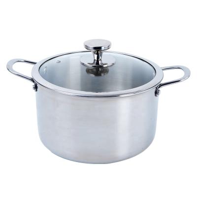 China Sustainable Household Multifunctional Sand Polished Casserole Nonstick Cookware With Ears 26 Cm Double Sided Stainless Steel Soup Pot for sale