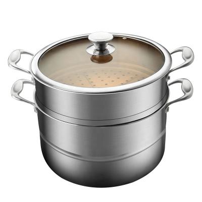 China Sustainable Supplier Household Steamer Pot 30CM Layer Food Stainless Steel 3 For Mirror Wholesale Customize Metal Box China Polish for sale