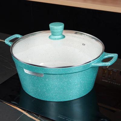 China Sustainable High Quality Cast Iron Non-stick Medical Stone Cookware Aluminum Soup Coating Pot for sale