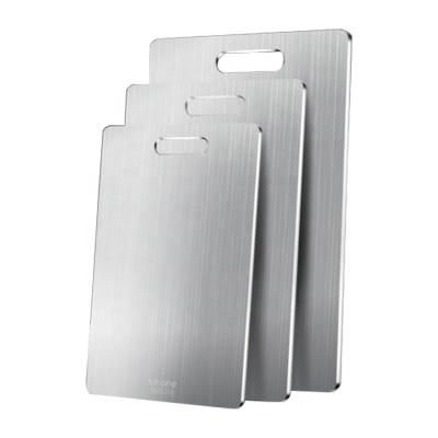 China Viable Hot Sale 316 Stainless Steel Cutting Board Anti-mold Chipping Board Household Panel Customized Logo Packing Blocks for sale