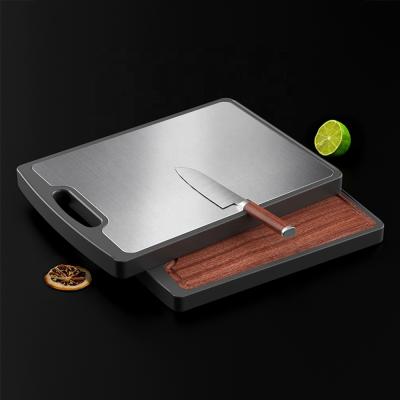 China Multi-functional ebony viable double-sided wooden cutting board chopping plate Amazon multi-function chopper for sale