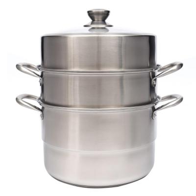 China 2020 sustainable factory hotsale cookware food stainless steel three steamer pot for promotion for sale