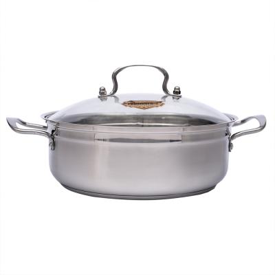 China 2020 viable factory hotsale cooking ware set pot cookware stainless steel hot pot with glass lid for sale